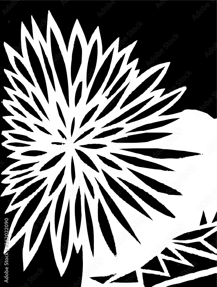 Vector illustration of abstract cut out image made by hand and then vectorized. Black & White abstract flower. Vector illustration of abstract cut out image made by hand and then vectorized. Black & White abstract flower.