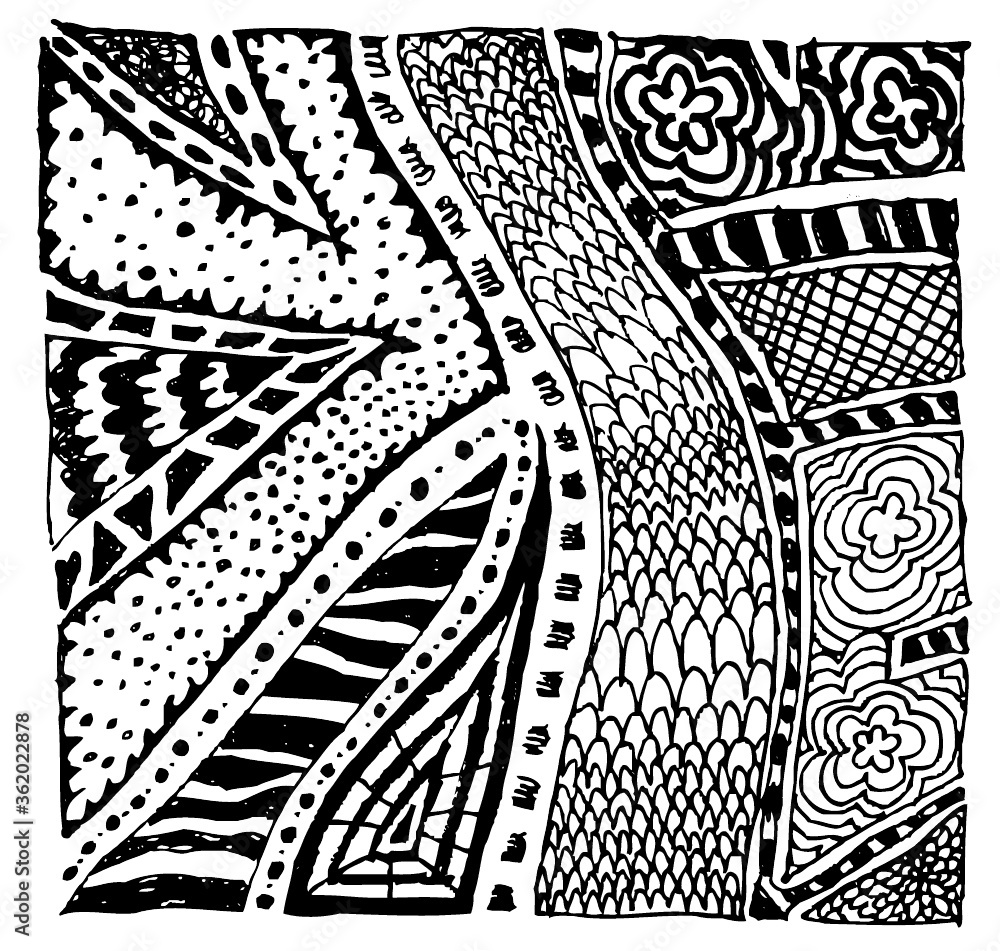 Vector illustration of black and white graphic pattern. Stock Vector ...