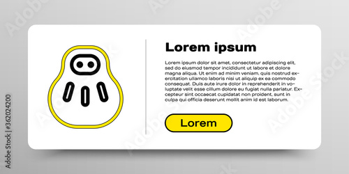Line Maneki neko cat icon isolated on white background. Japan lucky charm. Colorful outline concept. Vector.