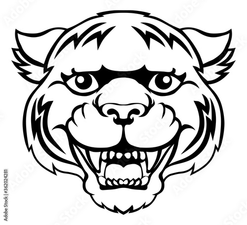 A tiger mascot friendly cute happy animal cartoon character