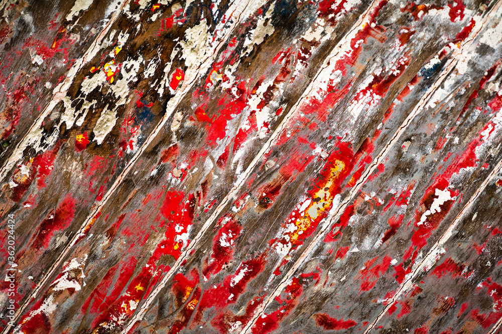 Red Worn Paint on Wood Texture Red Worn Paint on Wood Texture