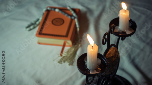 Candle and Quran islamic picture