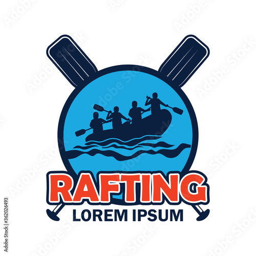 rafting logo with text space for your slogan tag line, vector illustration