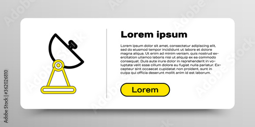 Line Radar icon isolated on white background. Search system. Satellite sign. Colorful outline concept. Vector.