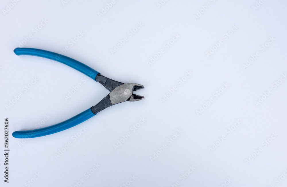 Metal wire cutters on white isolate Metal wire cutters on white isolate