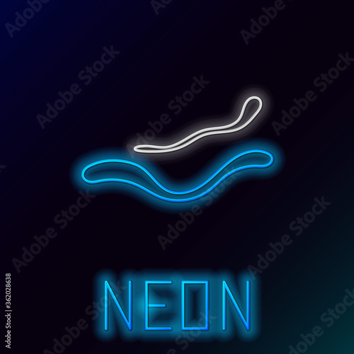Glowing neon line Ebola virus disease icon isolated on black background. Colorful outline concept. Vector.