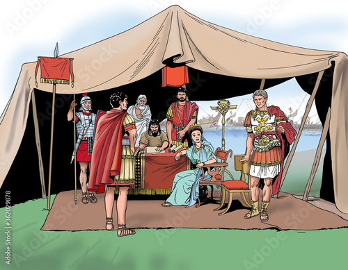 Photography Ancient Rome - Mark Antony and Octavian meet to discuss peace