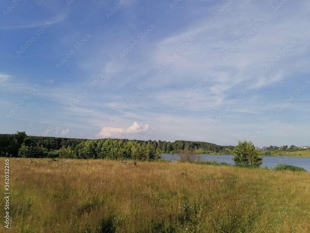 landscape with river and sky landscape with river and sky