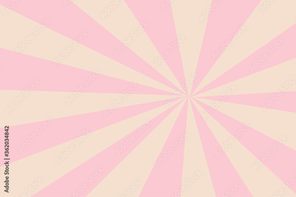 Explosion sun background Geometric line design Light pink pastel and cream colors