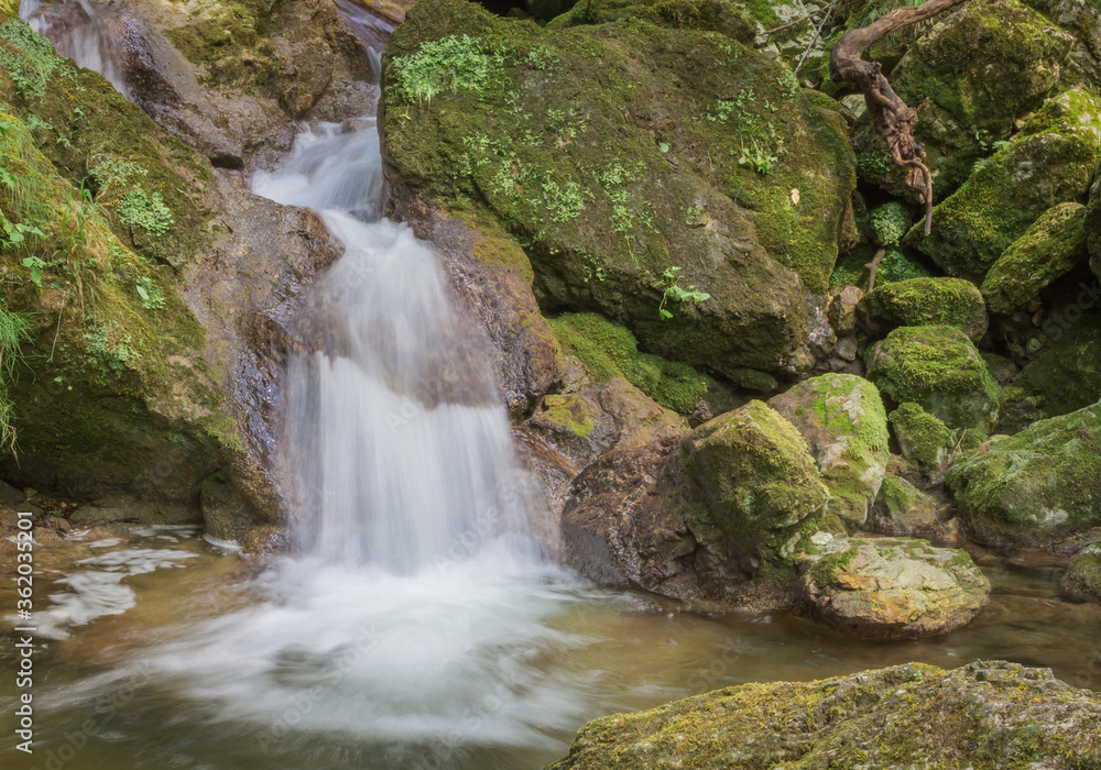 waterfalls Valimpach,Torrente Centa,river Park Centa,Caldonazzo,Trento province,Trentino Alto Adige, northern Italy
