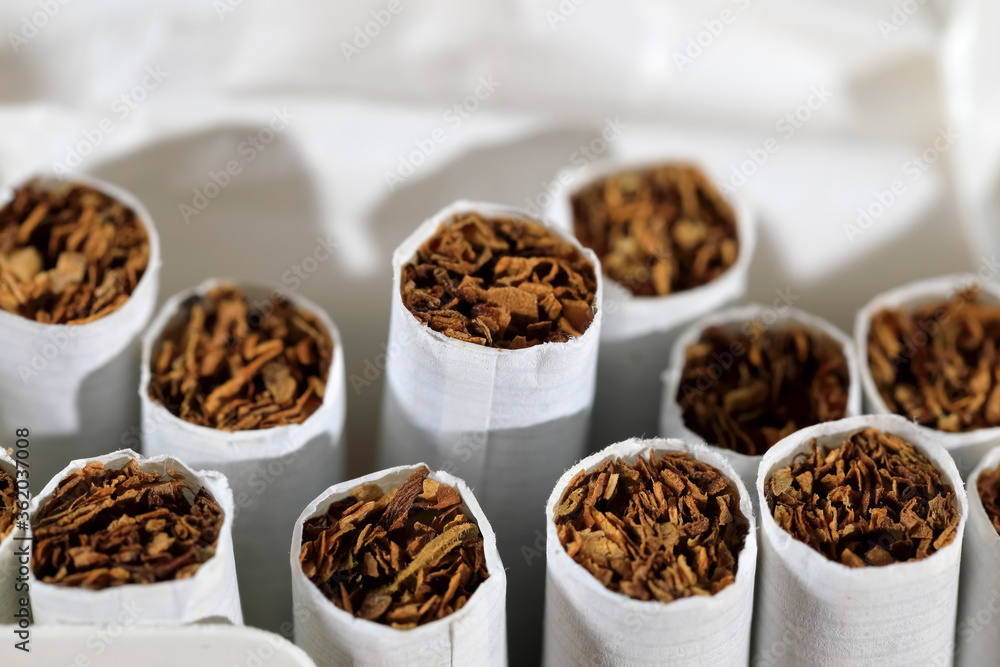 A box with cigarettes is open A box with cigarettes is open