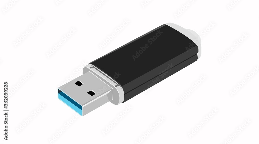 Vector Isolated Illustration of a USB device Vector Isolated Illustration of a USB device
