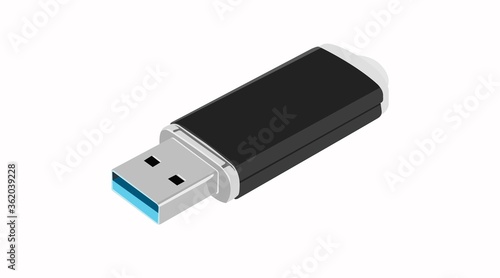 Vector Isolated Illustration of a USB device