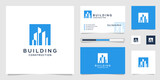 design logos and building construction business cards, inspiring city building abstract logos