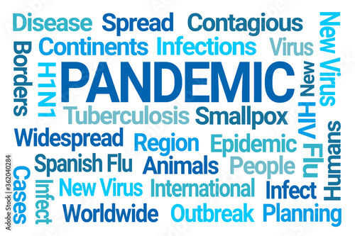 Pandemic Word Cloud on White Background