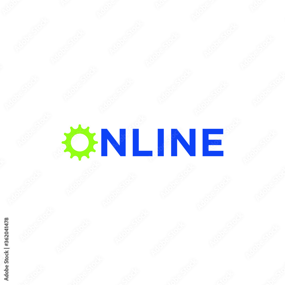 Online wordmark logo vector design.
