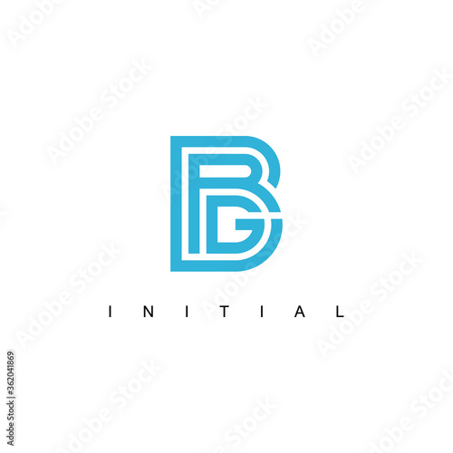 BRG logo design, in geometric style.