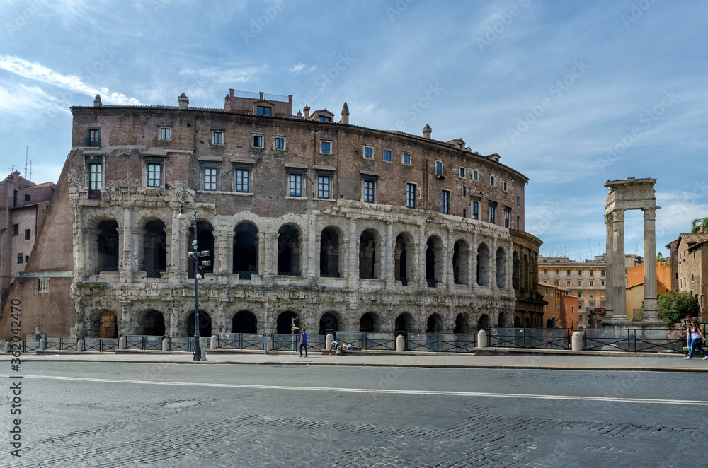 ROME, ITALY - SEPTEMBER 23, 2017. Ancient roman Theatre of Marcellus, Teatro di Marcello