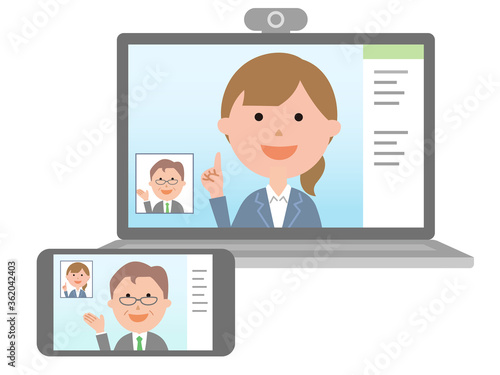 リモート面接を受ける学生