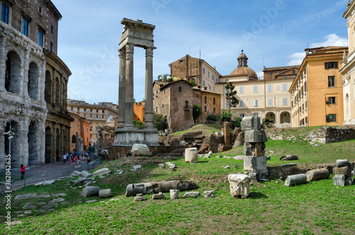 ROME, ITALY - SEPTEMBER 23, 2017. Ancient roman Theatre of Marcellus, Teatro di Marcello photo