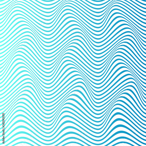 OPTICAL ILLUSION GRADIENT COLOR. ABSTRACT WAVY LINES BACKGROUND COVER DESIGN VECTOR 