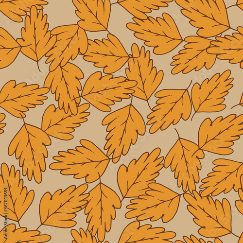 Orange foliage on yellow background.
