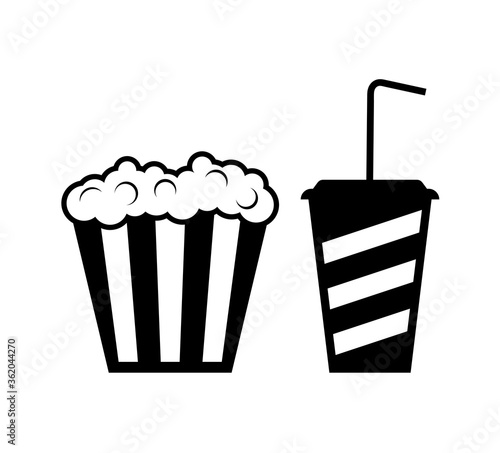 popcorn and soda drink icon
