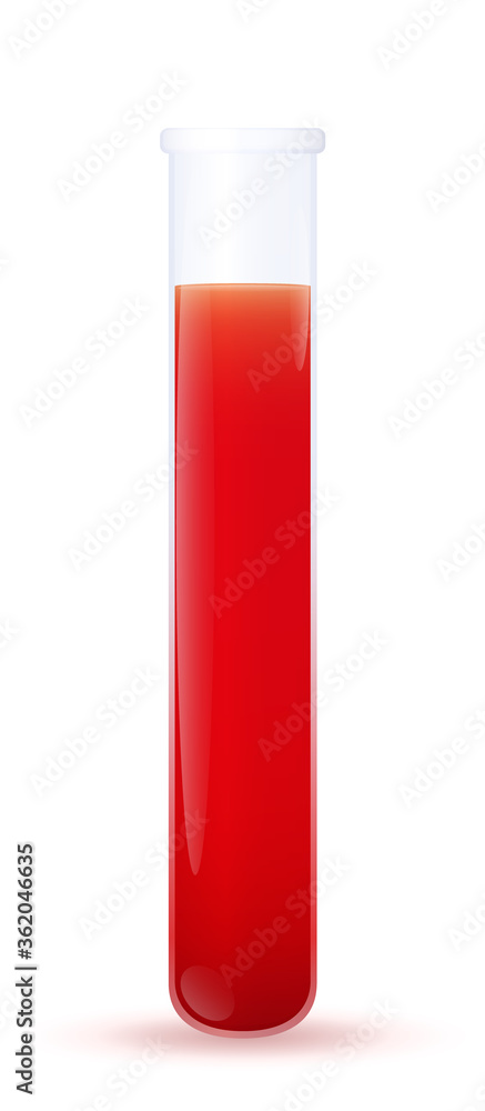 Test tube with blood. Laboratory and hematology tool for chemical, biological and clinical research, analysis or diagnosis. Isolated vector illustration on white background.
Test tube with blood. Laboratory and hematology tool for chemical, biological and clinical research, analysis or diagnosis. Isolated vector illustration on white background.