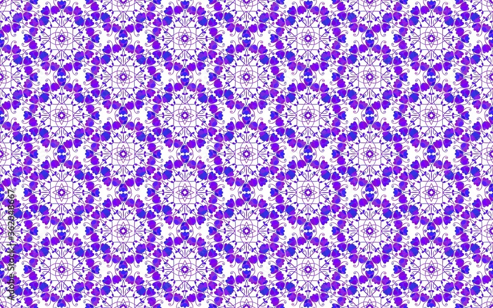 seamless monochrome floral pattern. purple ornament on a white background. cover, print, site design.