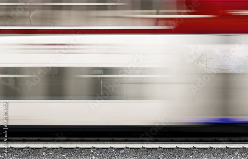 Train in motion blur