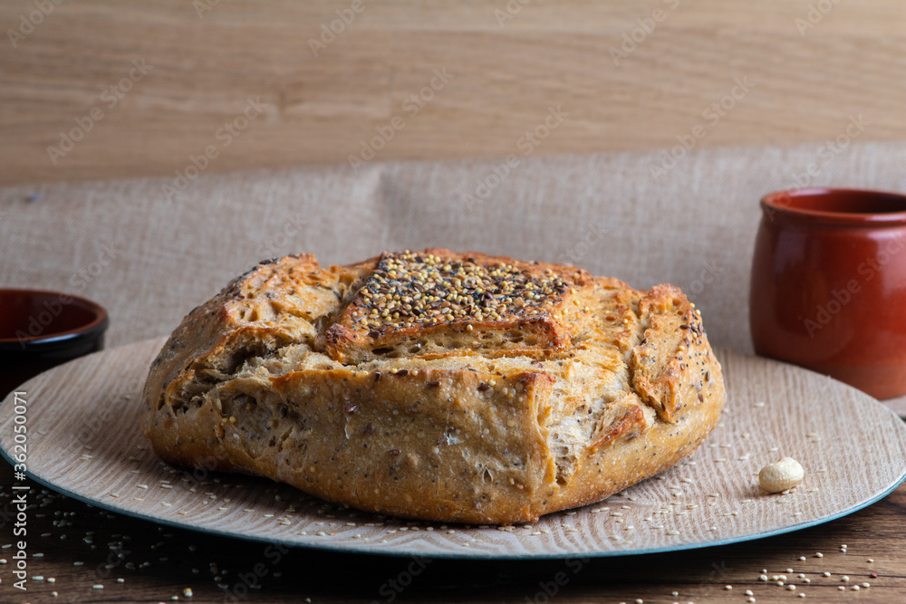 French field bread with cereals French field bread with cereals