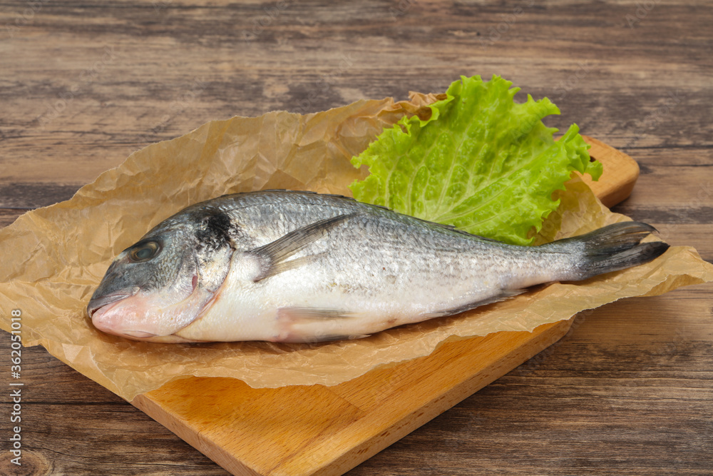 Raw Dorada fish  for cooking