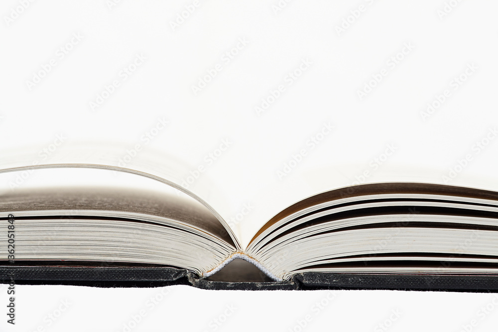 open book with spread sheets, White background open book with spread sheets, White background