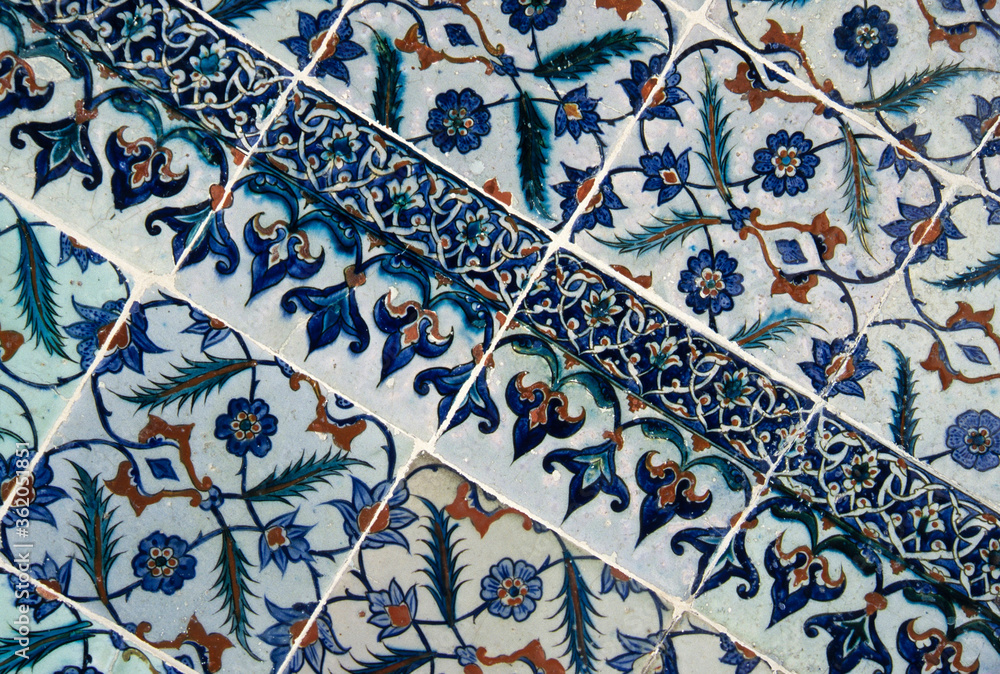 Iznik tiles at Topkapi Palace Museum, Istanbul, Turkey