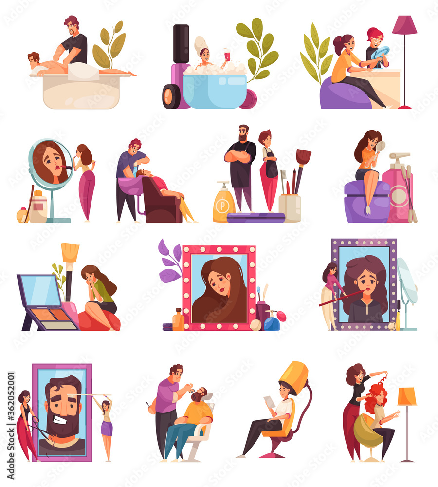 Makeup Stylist Icon Set Makeup Stylist Icon Set