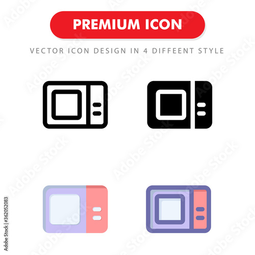 microwave icon pack isolated on white background. for your web site design, logo, app, UI. Vector graphics illustration and editable stroke. EPS 10.