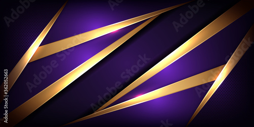 Wallpaper Mural Luxury navy blue and overlap layer textured background combine with glowing golden lines Torontodigital.ca