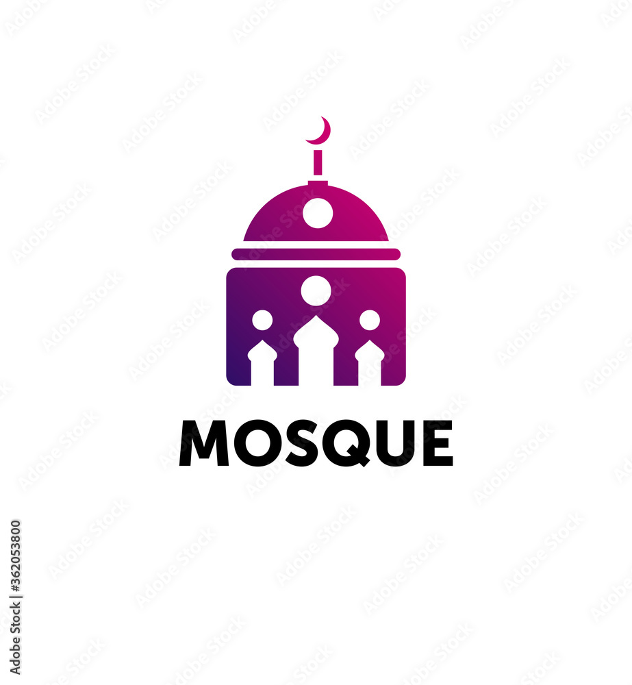 mosque. dome of the mosque abstract symbol. vector design logotype.