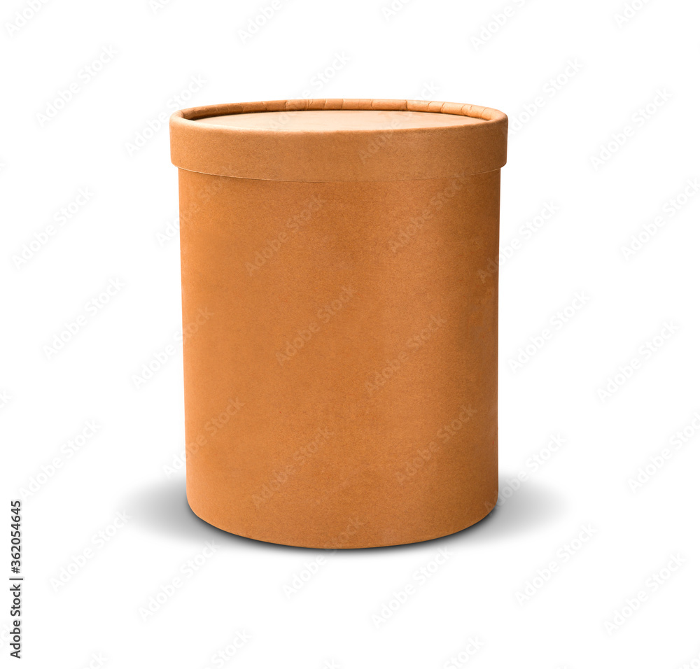 Empty cardboard barrel, used for storing paint, graffiti for wall texture. space for logo Empty cardboard barrel, used for storing paint, graffiti for wall texture. space for logo