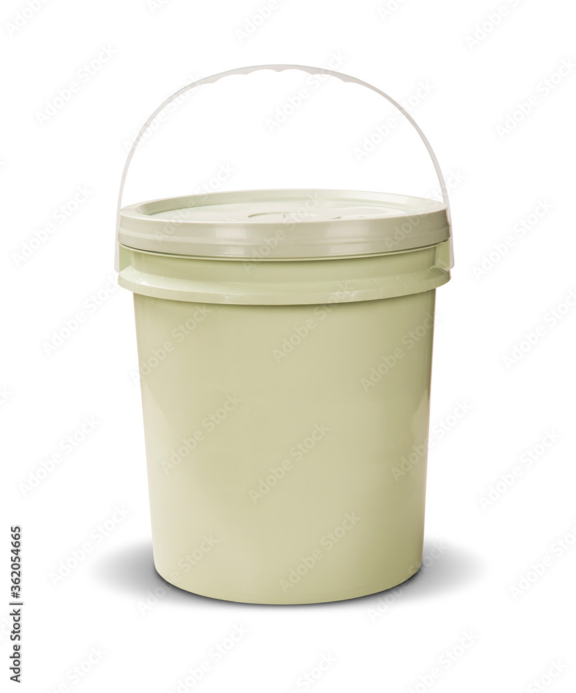 White plastic bucket for food products, paint. 900 ml, 5 kg. The
