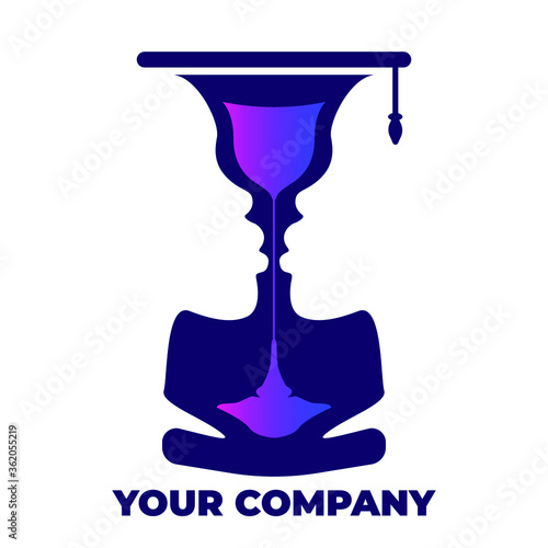 twin gestalt vector illustration of an hourglass logo