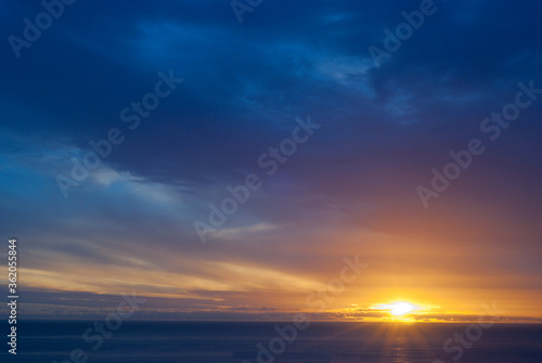 Fototapeta Naklejka Na Ścianę i Meble -  Beautiful sunset over the ocean in South Africa.