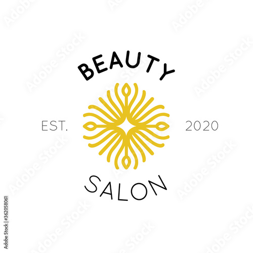 Sun logo design template - vector symbol for beauty salons, solarium, cosmetics.