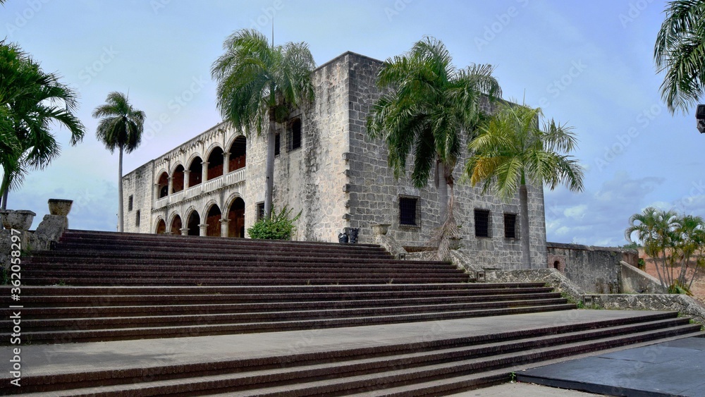 Historic center of Santo Domingo, Dominican Republic. Old building in the colonial area of Santo Domingo