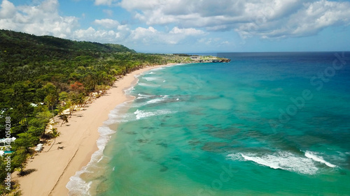 Grande beach in the Dominican Republic. Beautiful tropical beach in Central America