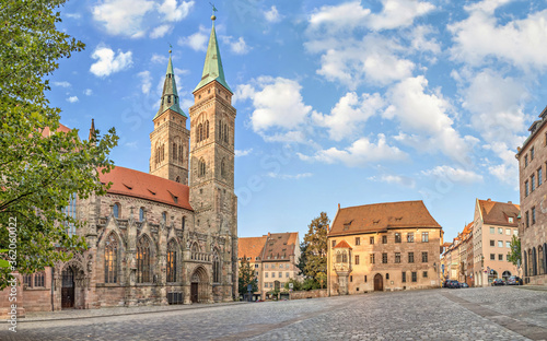 Saint Sebaldus church on Sebalder square in Nuremberg, Bavaria, Germany