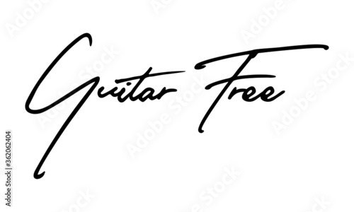 Guitar Free Handwritten Font Calligraphy Black Color Text 
on White Background