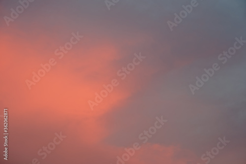 Fototapeta Naklejka Na Ścianę i Meble -  Pink and blue gradient of the evening sky.