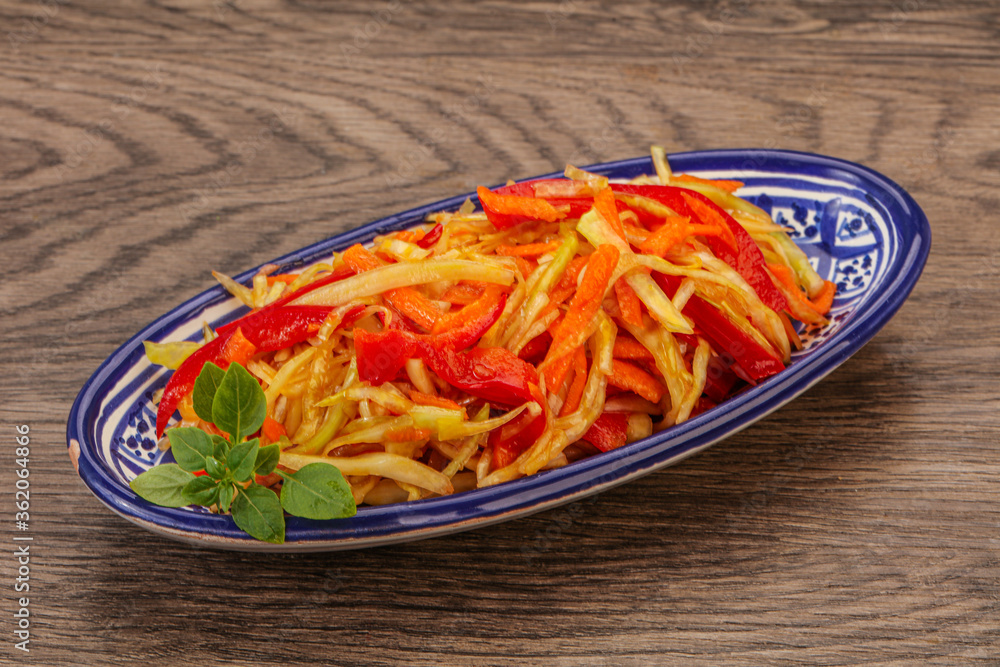 Cabbage salad with carrot and pepper Cabbage salad with carrot and pepper