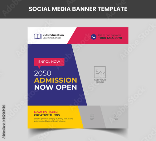 Junior Admission for Kids School Education Social Media banner Template Design Story.